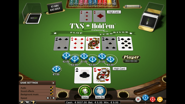 Характеристики слота TXS Hold'em Pro Series 10