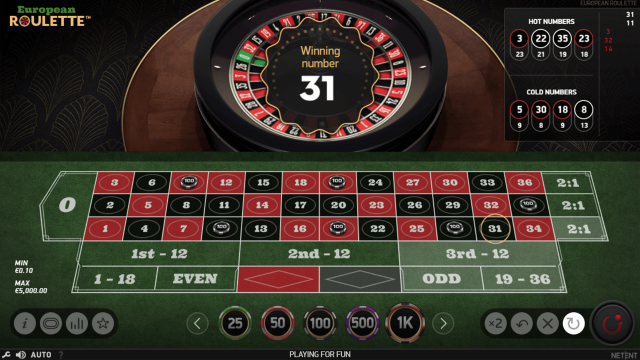 Бонусная игра European Roulette 10